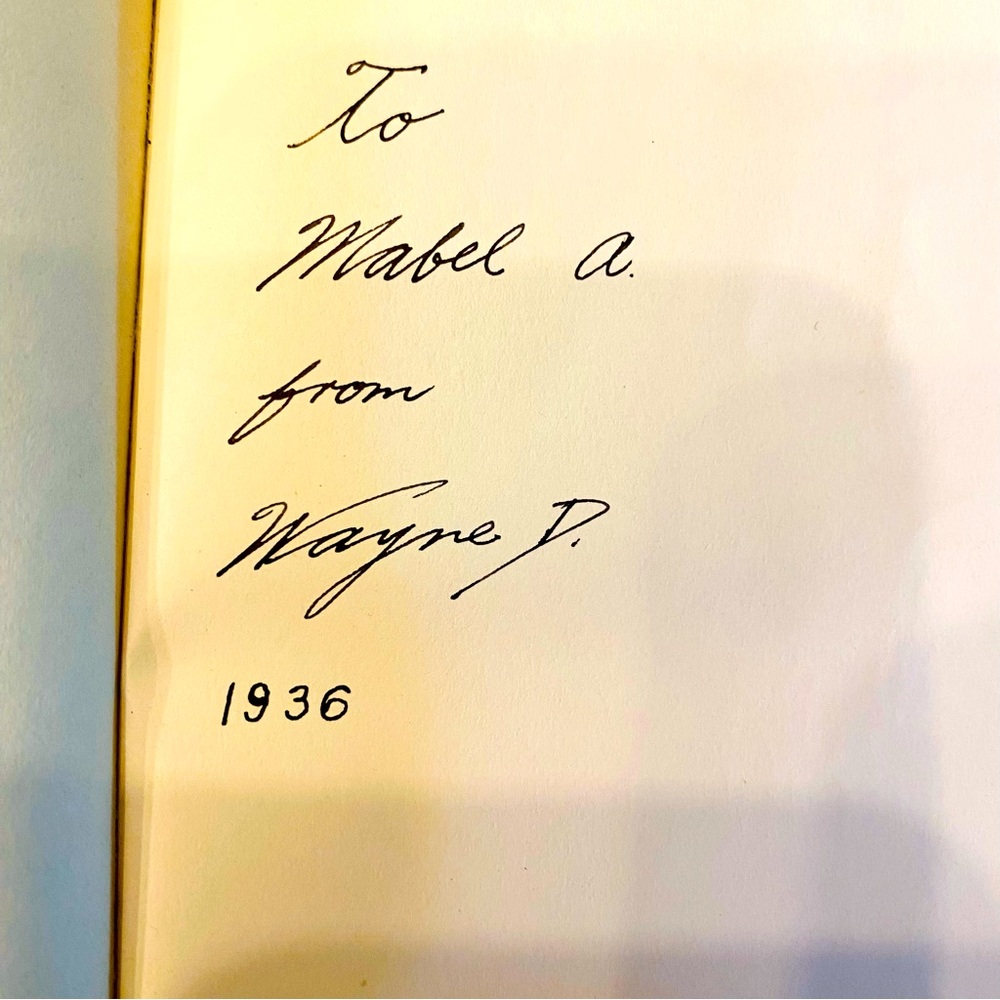 1936 Antique Oxford Bible To Mabel from Wayne Pre-War Love Story Family Heirloom